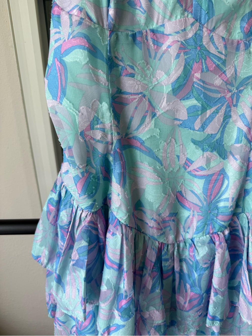 wild fable Mint Smocked Dress with Lavender & Pink Floral Trim - Picture 7 of 7